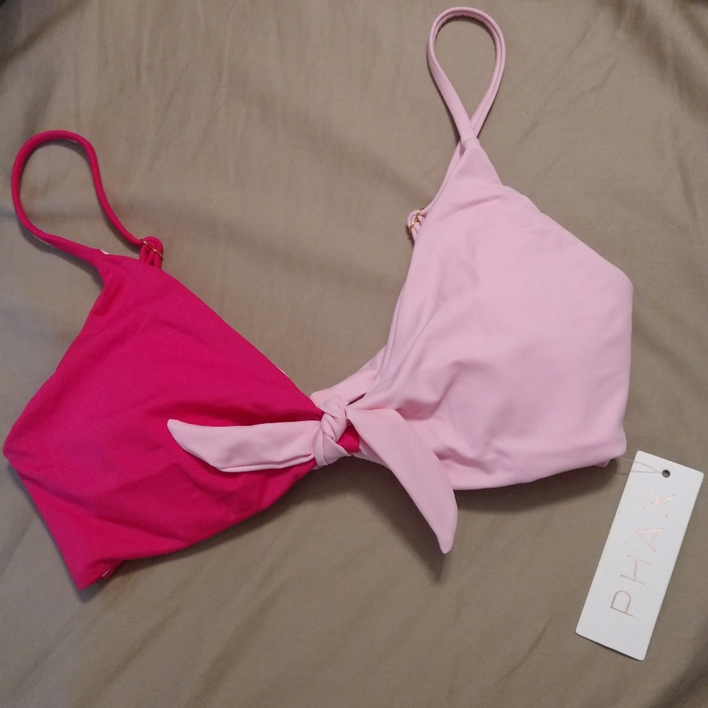 Royal Palm MAGENTA & PINK Duo Color Block Sport bikini swim top bra PHAX swim